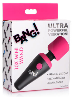 bang 10x vibrating mini silicone wand pink