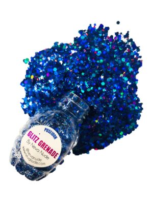 poseidon blue cosmetic glitter glitz grenade keychain in aloe gel poseidon blue cosmetic glitter glitz grenade keychain in aloe gel