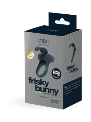 frisky bunny vibrating ring black pearl
