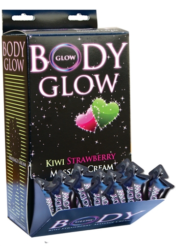 body glow massage cream 50 pieces display kiwi strawberry