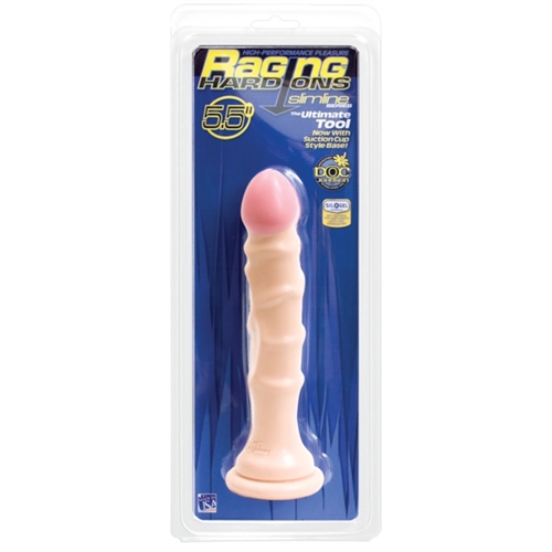 raging hard ons slimline with suction cup 5.5 inch dong vanilla