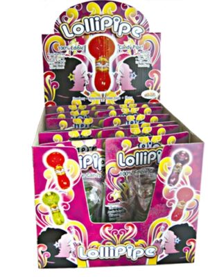 lollipipes edible candy pipe assorted flavors display 12 pieces