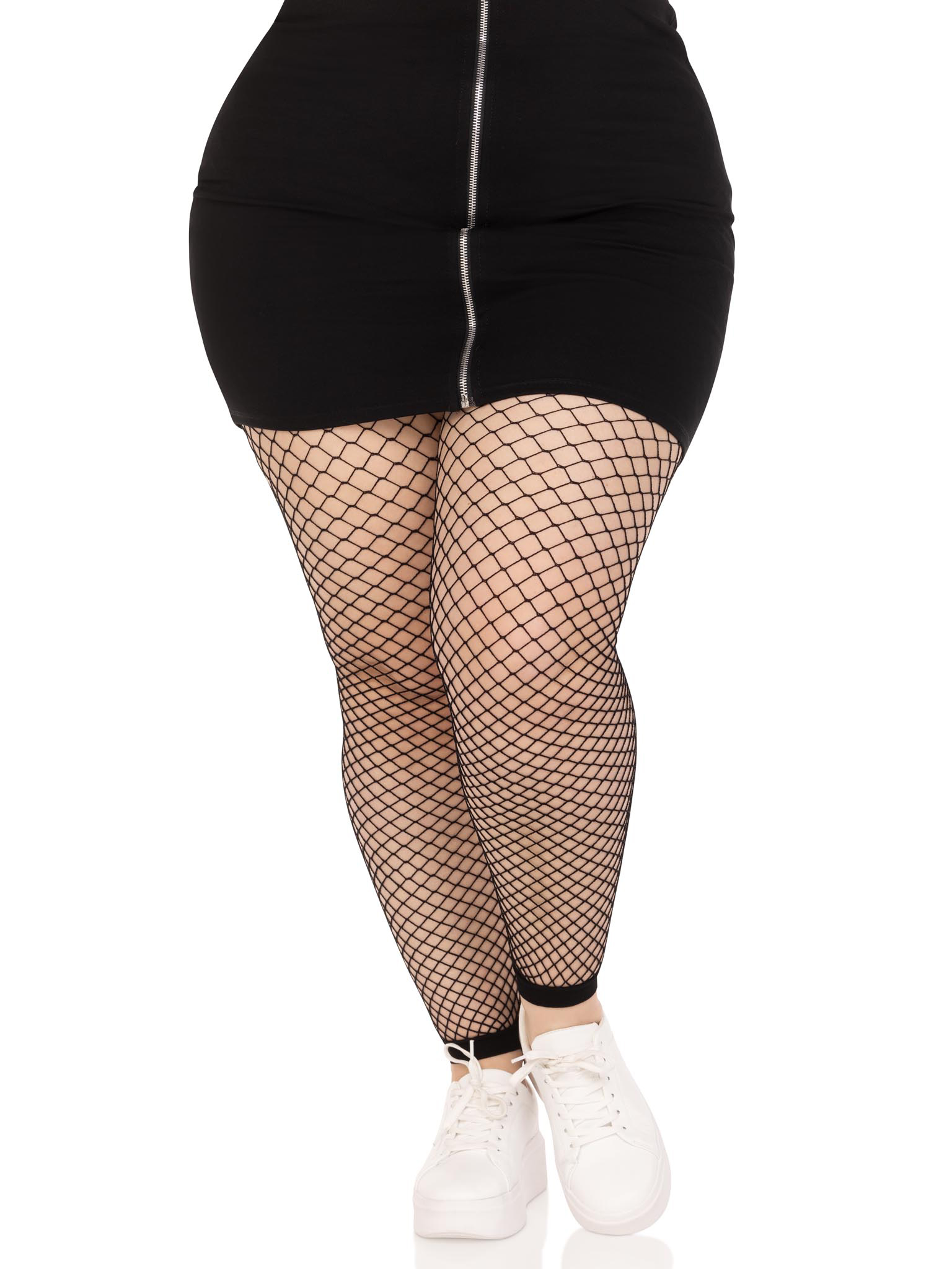 industrial net footless tights 1x/2x black