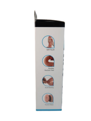 real skin 9" dual layer dildo dark brown