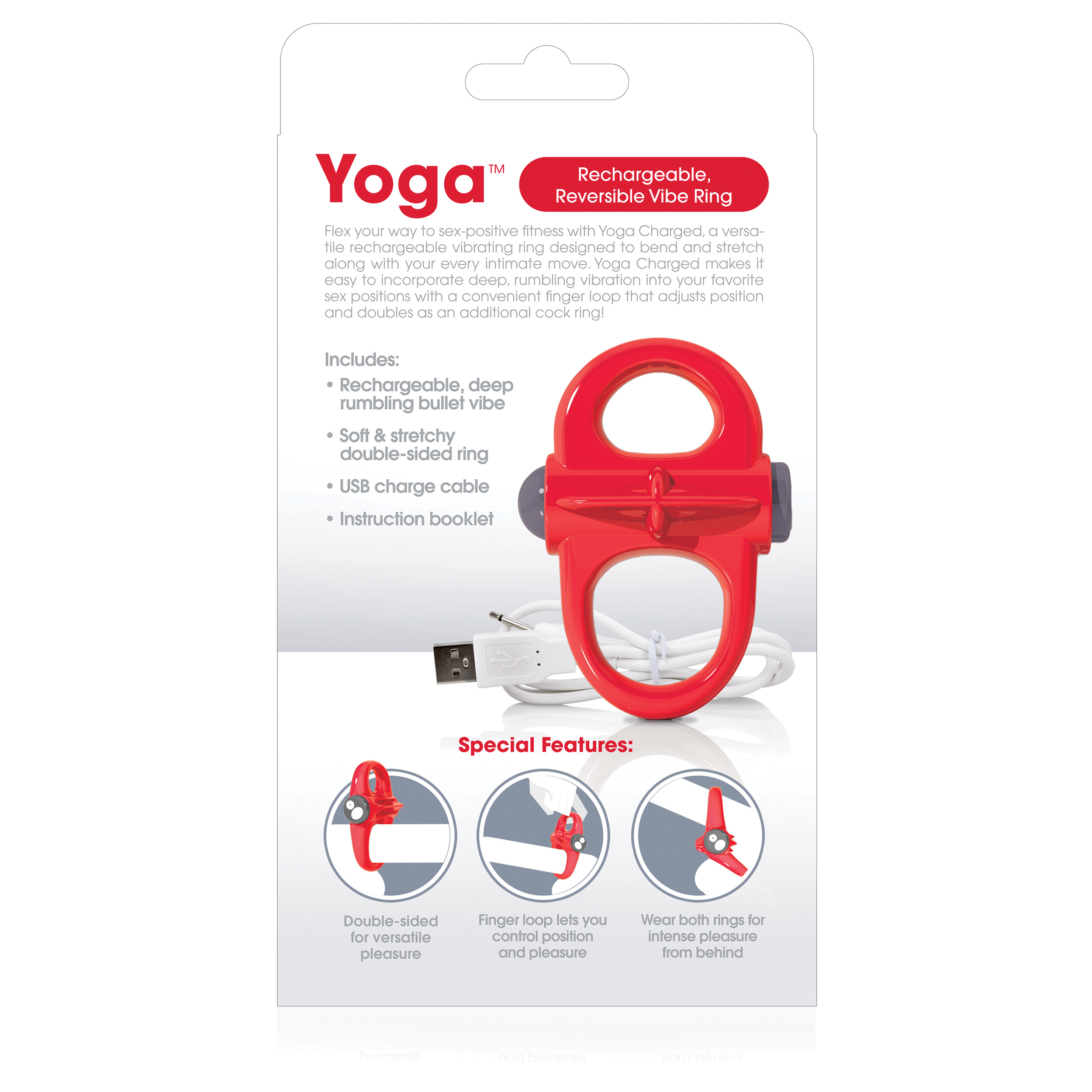 charged yoga rechargeable vibe ring red charged yoga rechargeable vibe ring red