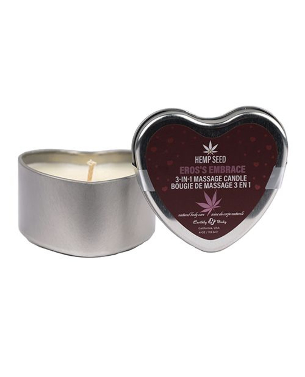 hemp seed 3 in 1 valentines day candle ero's embrace 4 oz