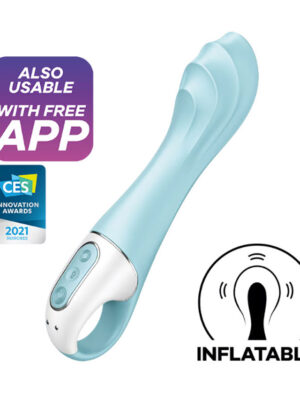 satisfyer air pump vibrator 5 plus inflatable g spot vibrator blue