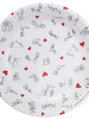 stick figure style 7 inch plates 8 pack