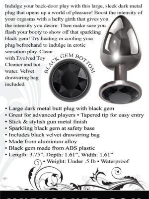 black gem anal plug large black gem anal plug large