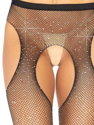 casey rhinestone fishnet suspender pantyhose one size black casey rhinestone fishnet suspender pantyhose one size black