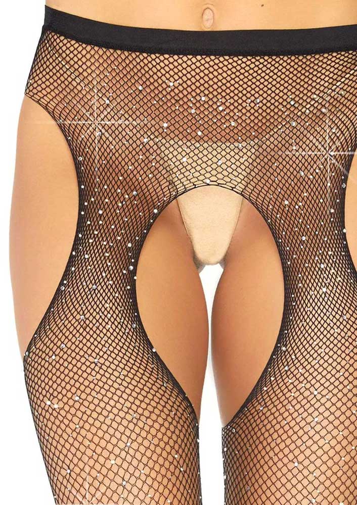 casey rhinestone fishnet suspender pantyhose one size black casey rhinestone fishnet suspender pantyhose one size black