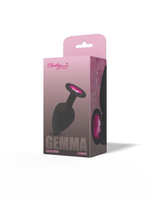 gemma pink gem black silicone plug large
