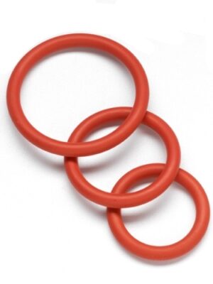nitrile cock ring set red