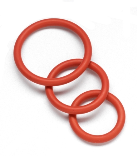 nitrile cock ring set red