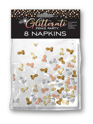 glitterati penis party napkins 8 count glitterati penis party napkins 8 count