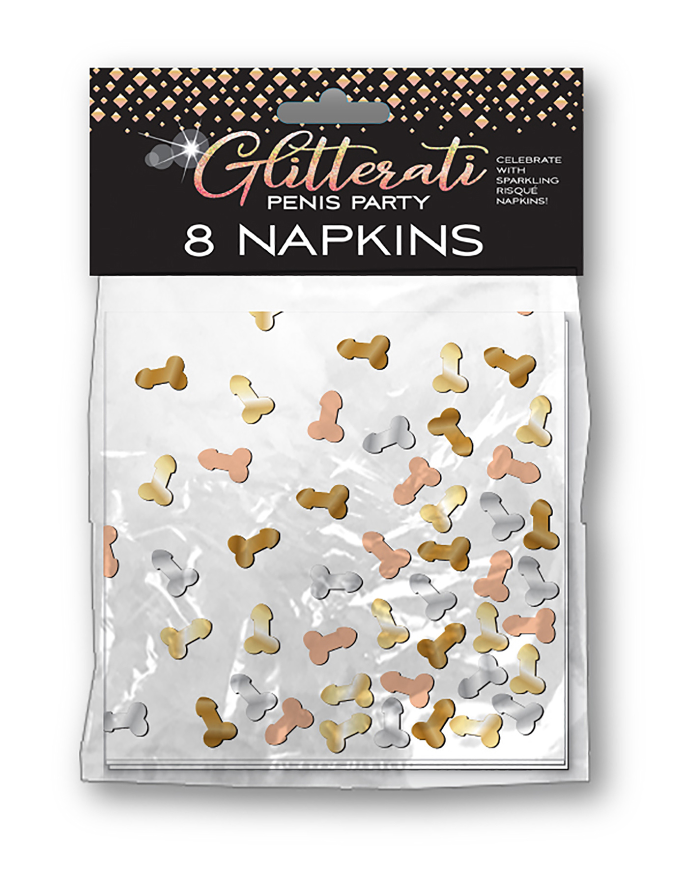 glitterati penis party napkins 8 count glitterati penis party napkins 8 count