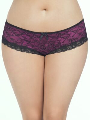 cage back lace panty 1x2x black/pink
