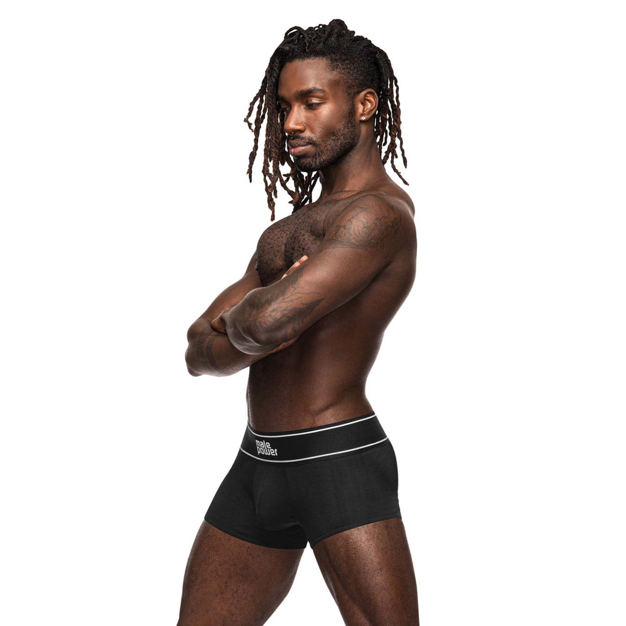 modal rib pouch short x large black