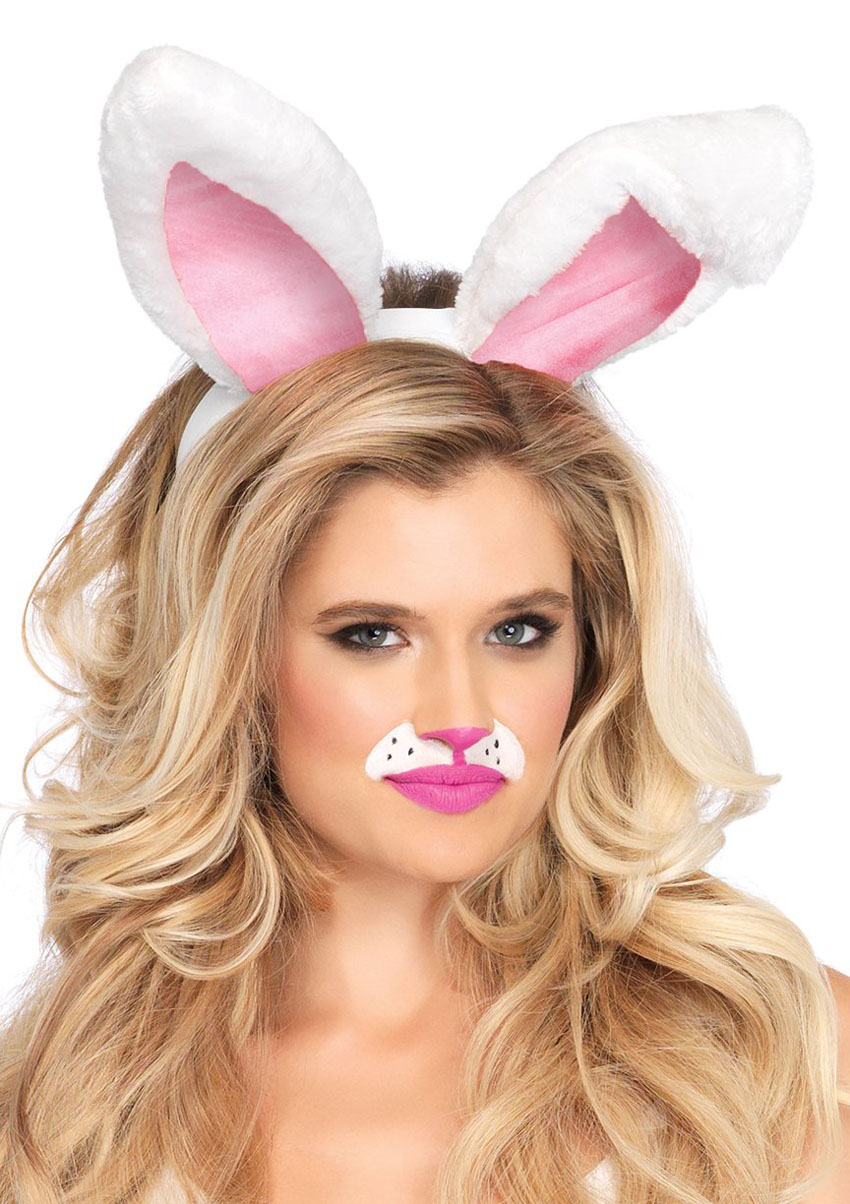 plush bunny rabbit ears headband white plush bunny rabbit ears headband white