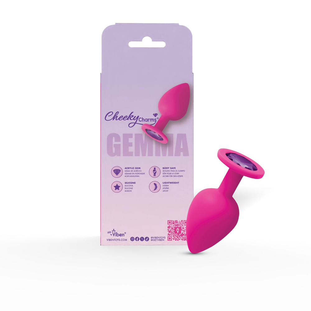 gemma purple gem pink silicone plug large gemma purple gem pink silicone plug large