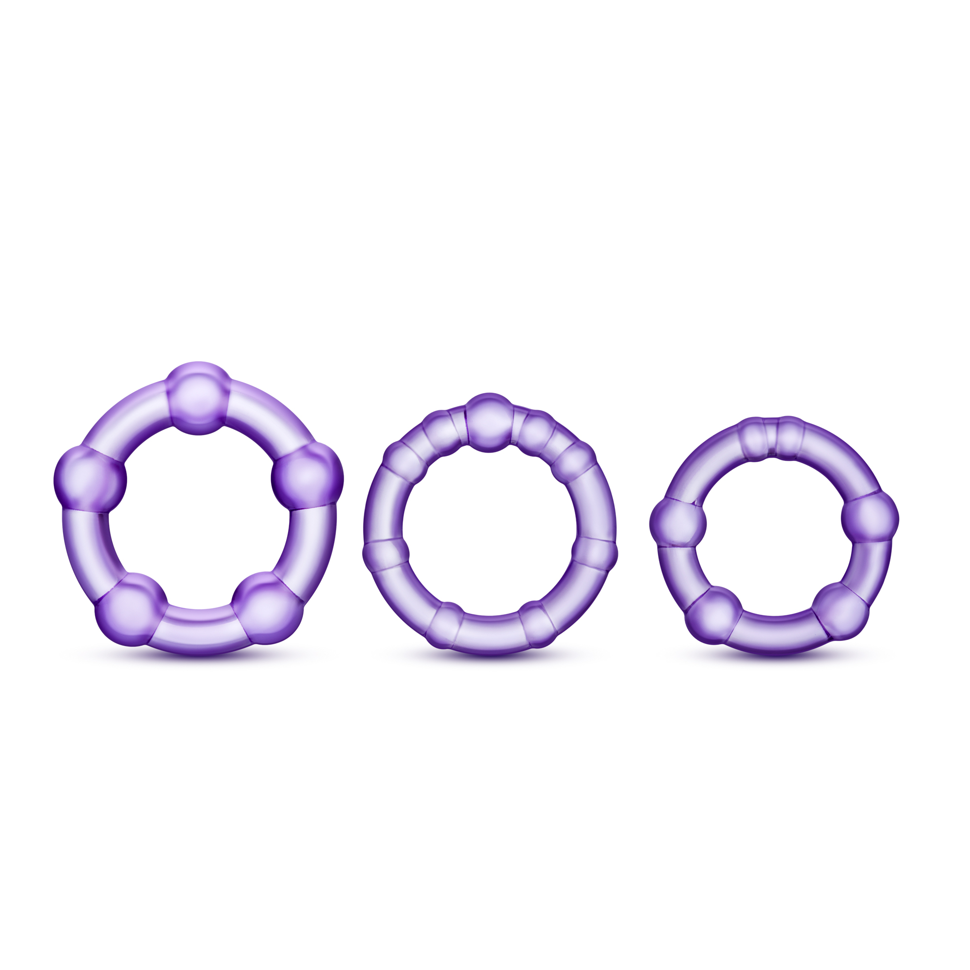 stay hard beaded cock rings 3 pack purple