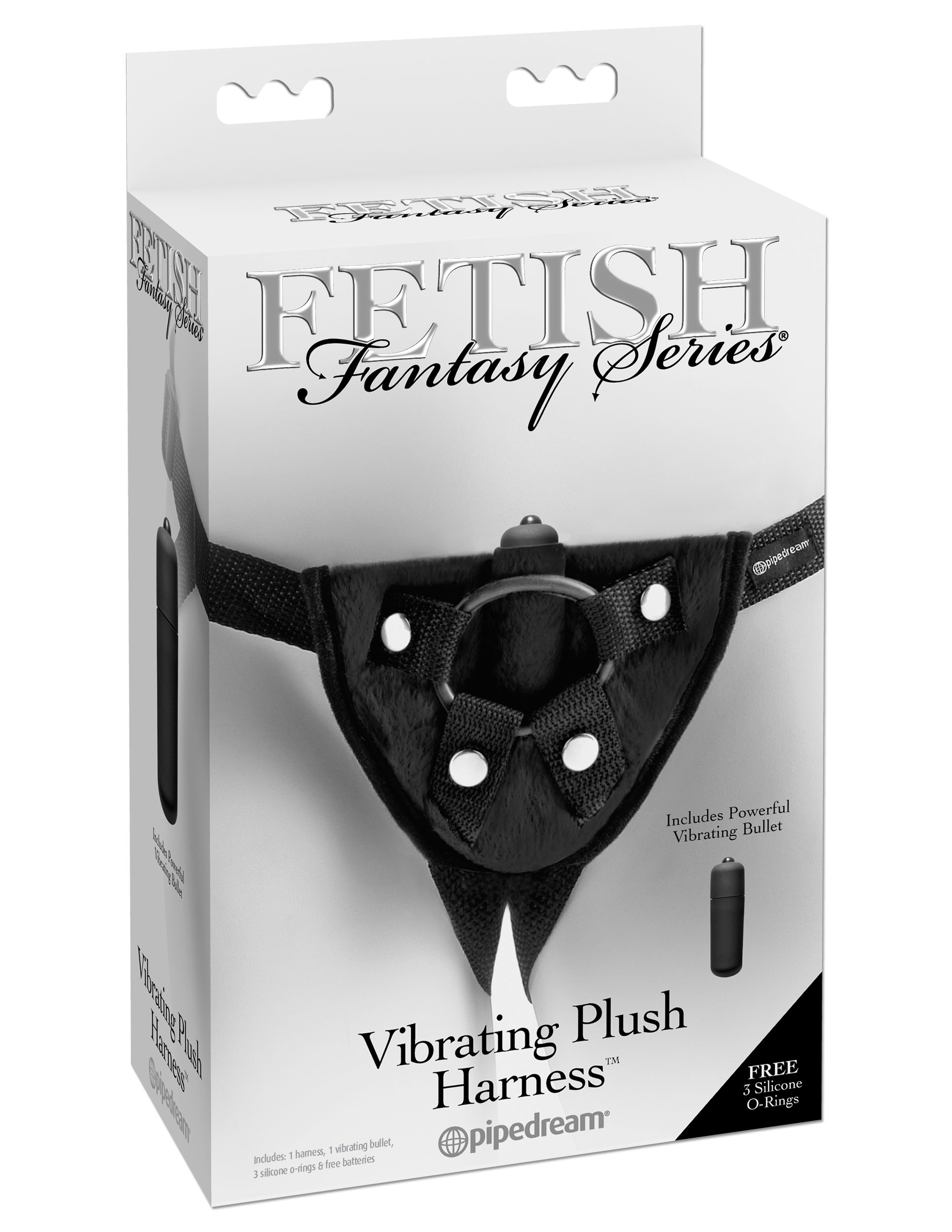 fetish fantasy series vibrating plush harness black