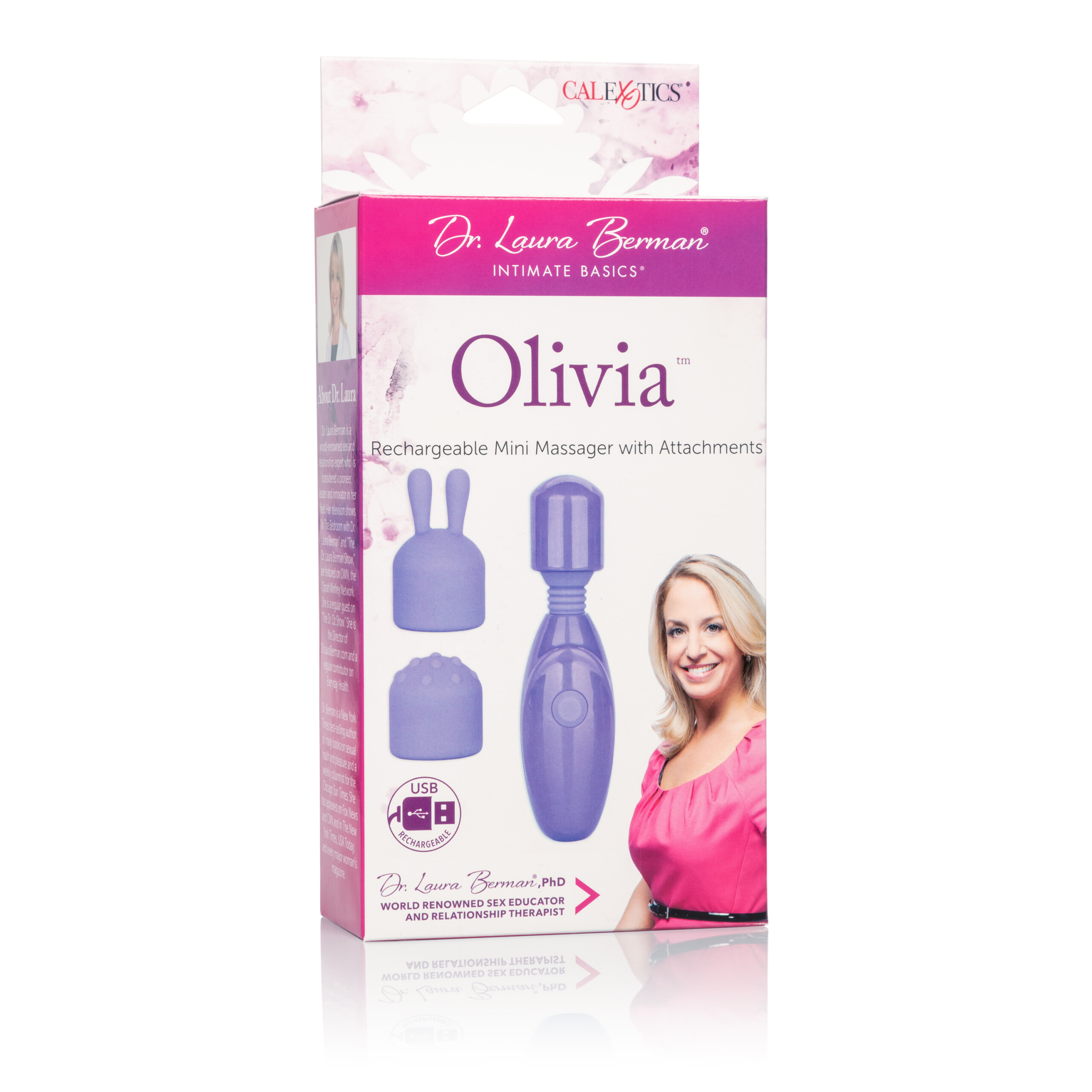 dr. laura berman olivia rechargeable mini massager with attachments dr. laura berman olivia rechargeable mini massager with attachments