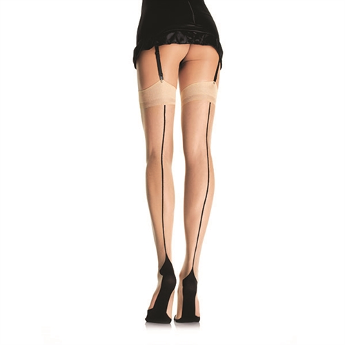 contrast backseam stockings one size nude contrast backseam stockings one size nude