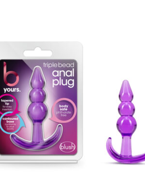 b yours triple bead anal plug purple