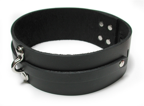 bondage basics black leather collar