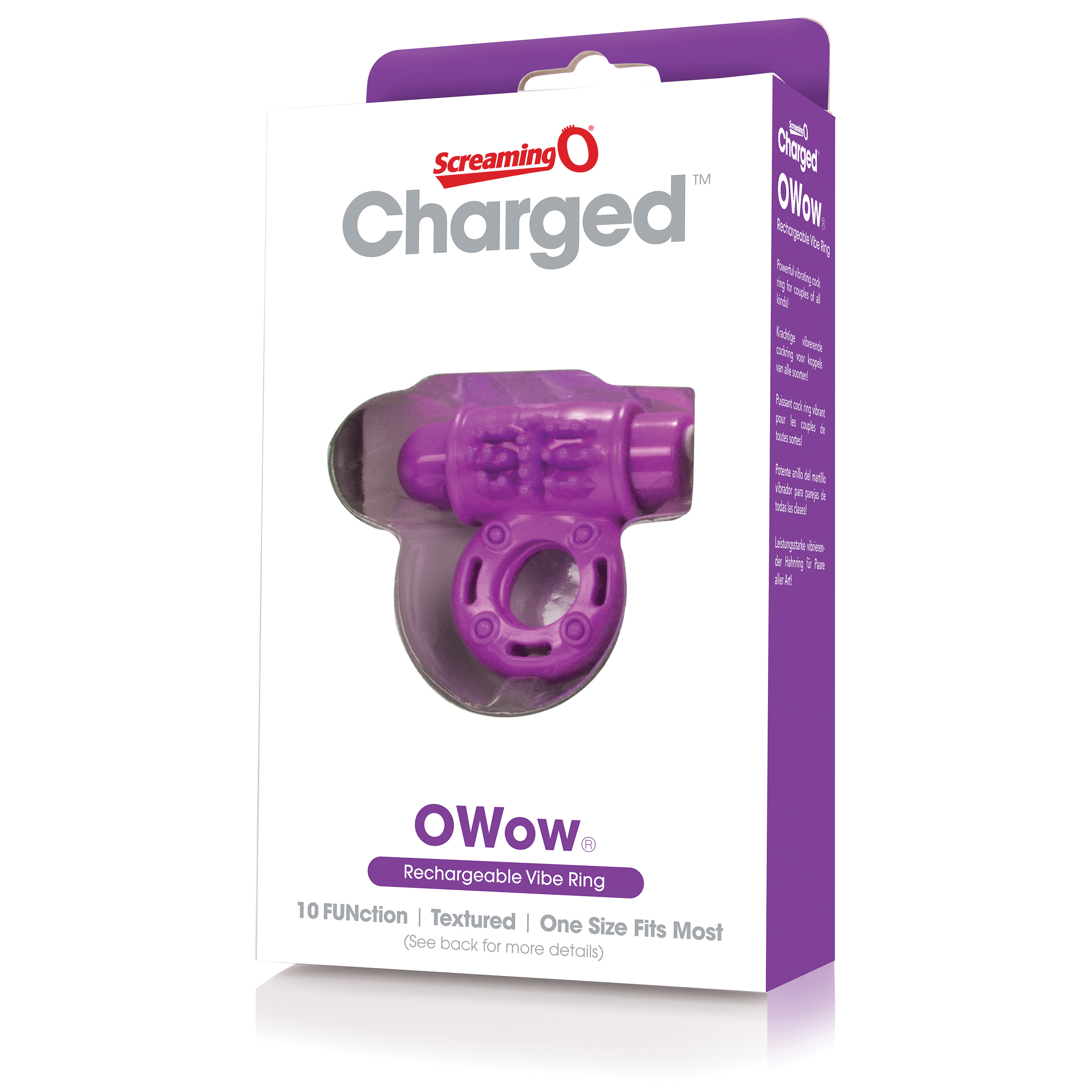 charged owow rechargeable vibe ring purple 6 count box