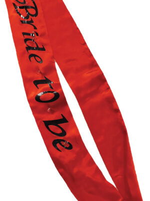 bride to be flashing sash red