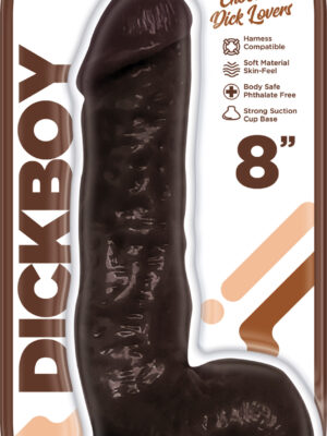 dickboy skins dildo with balls 8 inch chocolate dick lover