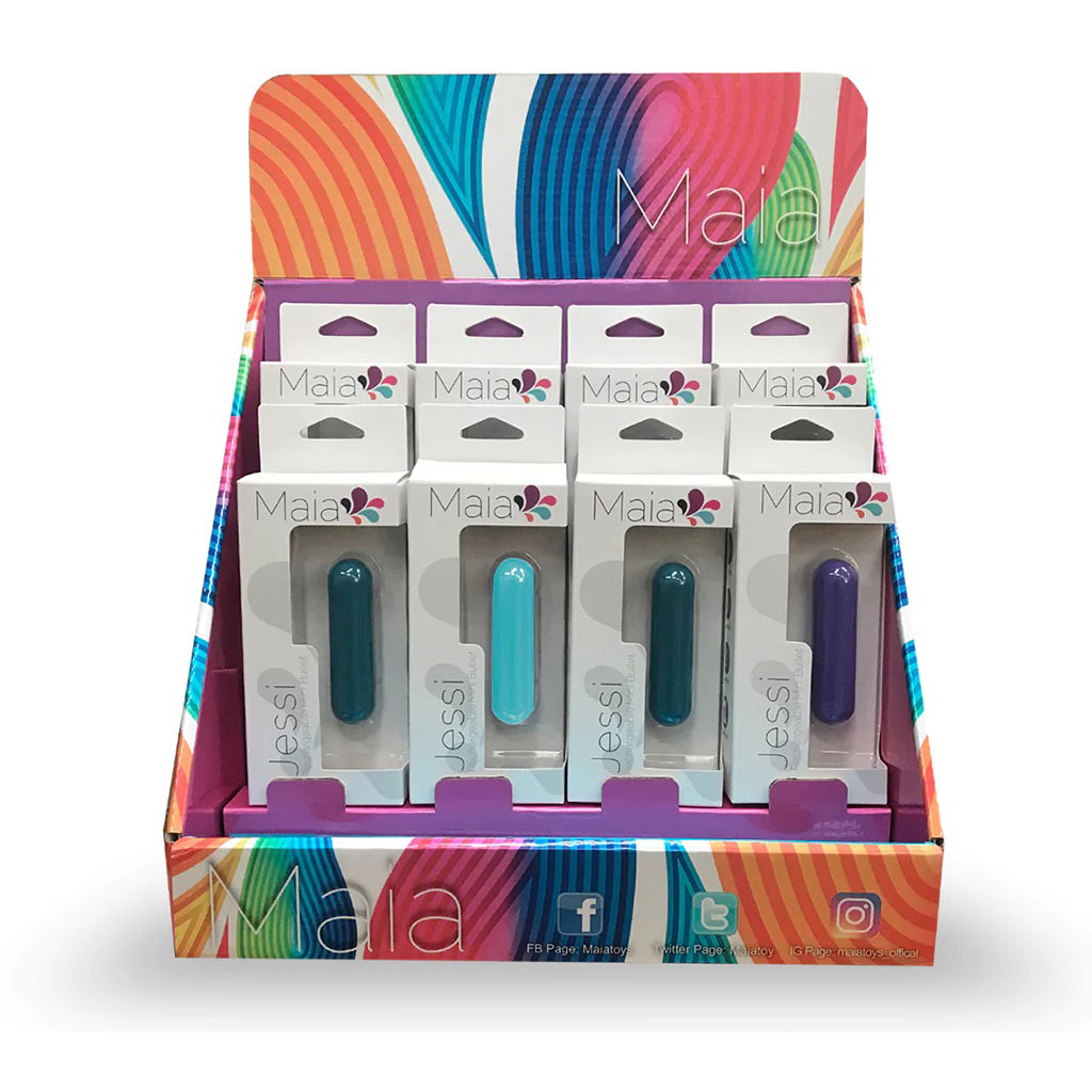 jessi 8 pc display mini rechargeable bullet