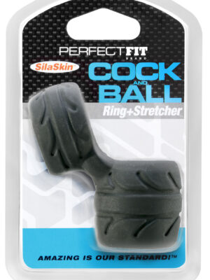 silaskin cock & ball ring and stretcher black