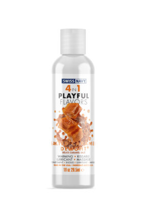 swiss navy 4 in 1 playful flavors salted caramel delight 1 fl. oz.
