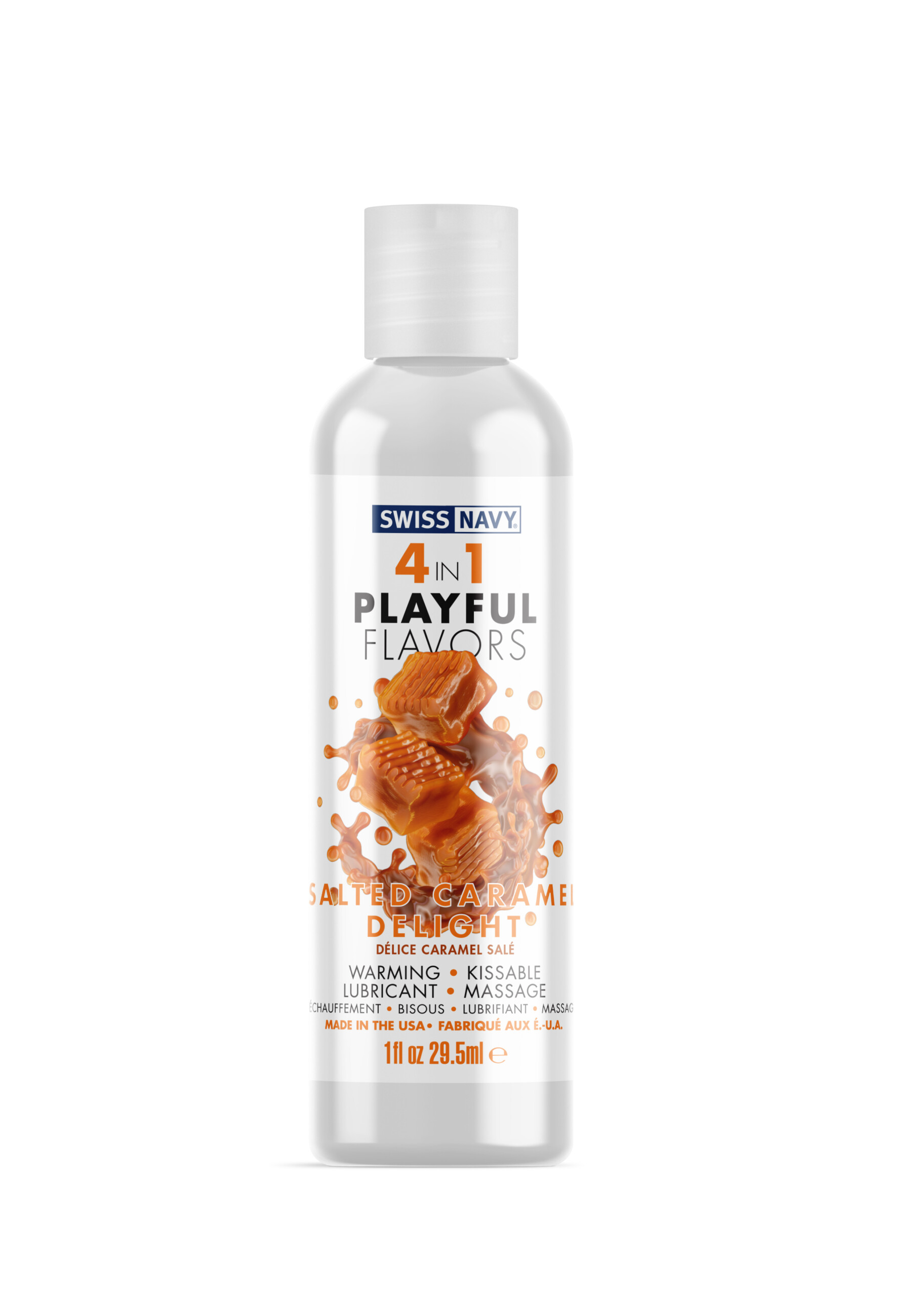 swiss navy 4 in 1 playful flavors salted caramel delight 1 fl. oz.