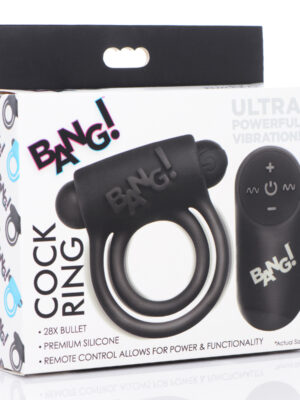 bang silicone cock ring and bullet with remote control black