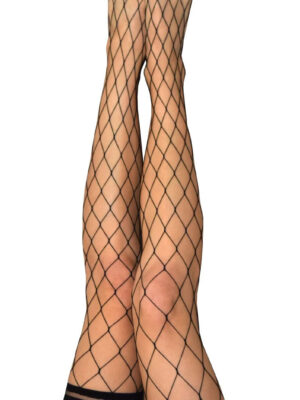 michelle fishnet thigh high size a black