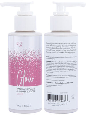 glow vanilla cupcake shimmer lotion silver 4 oz