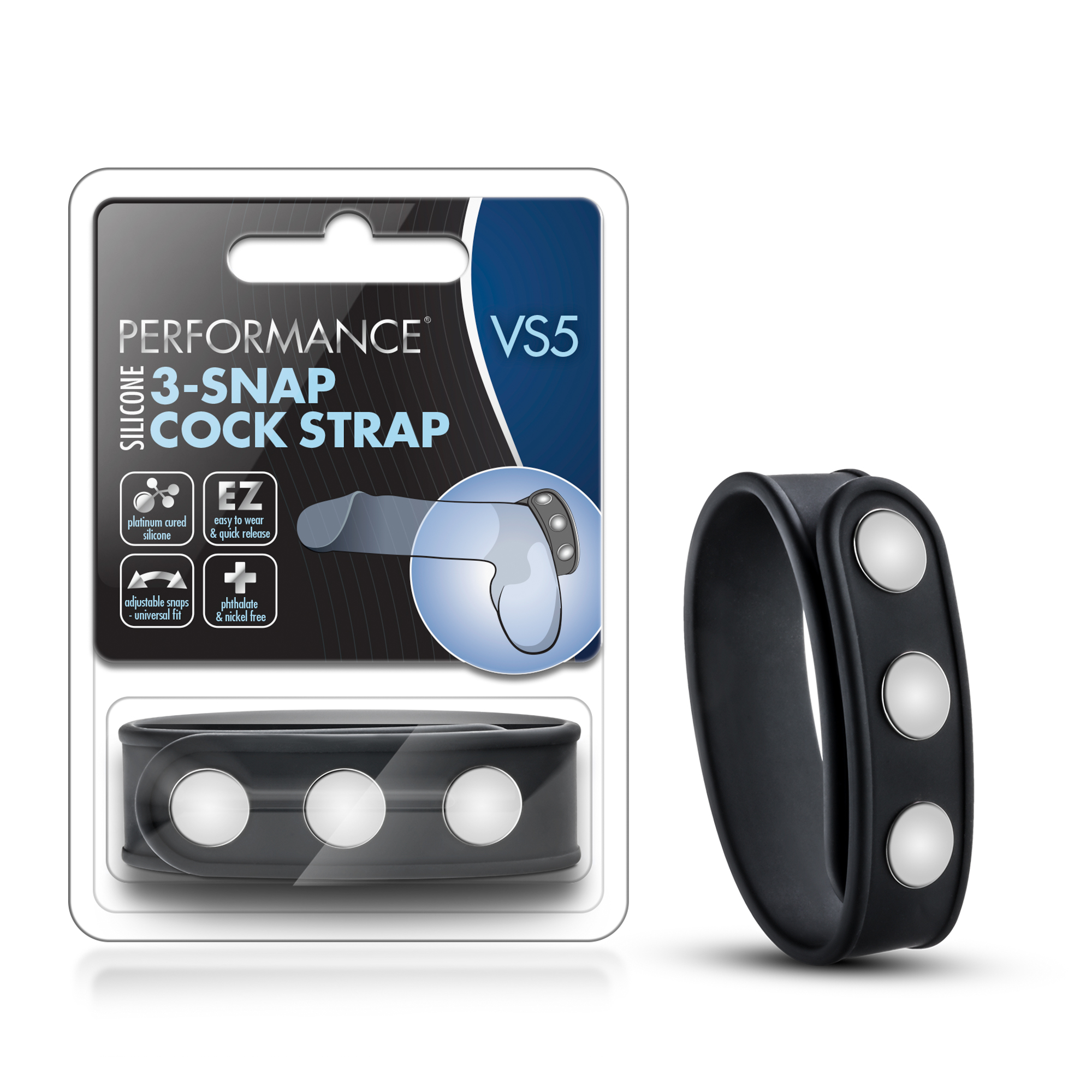 performance vs5 silicone 3 snap cock strap black performance vs5 silicone 3 snap cock strap black