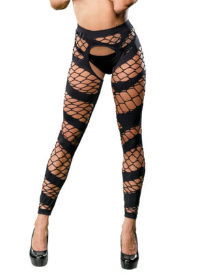 wild design mesh crotchless leggings one size black wild design mesh crotchless leggings one size black