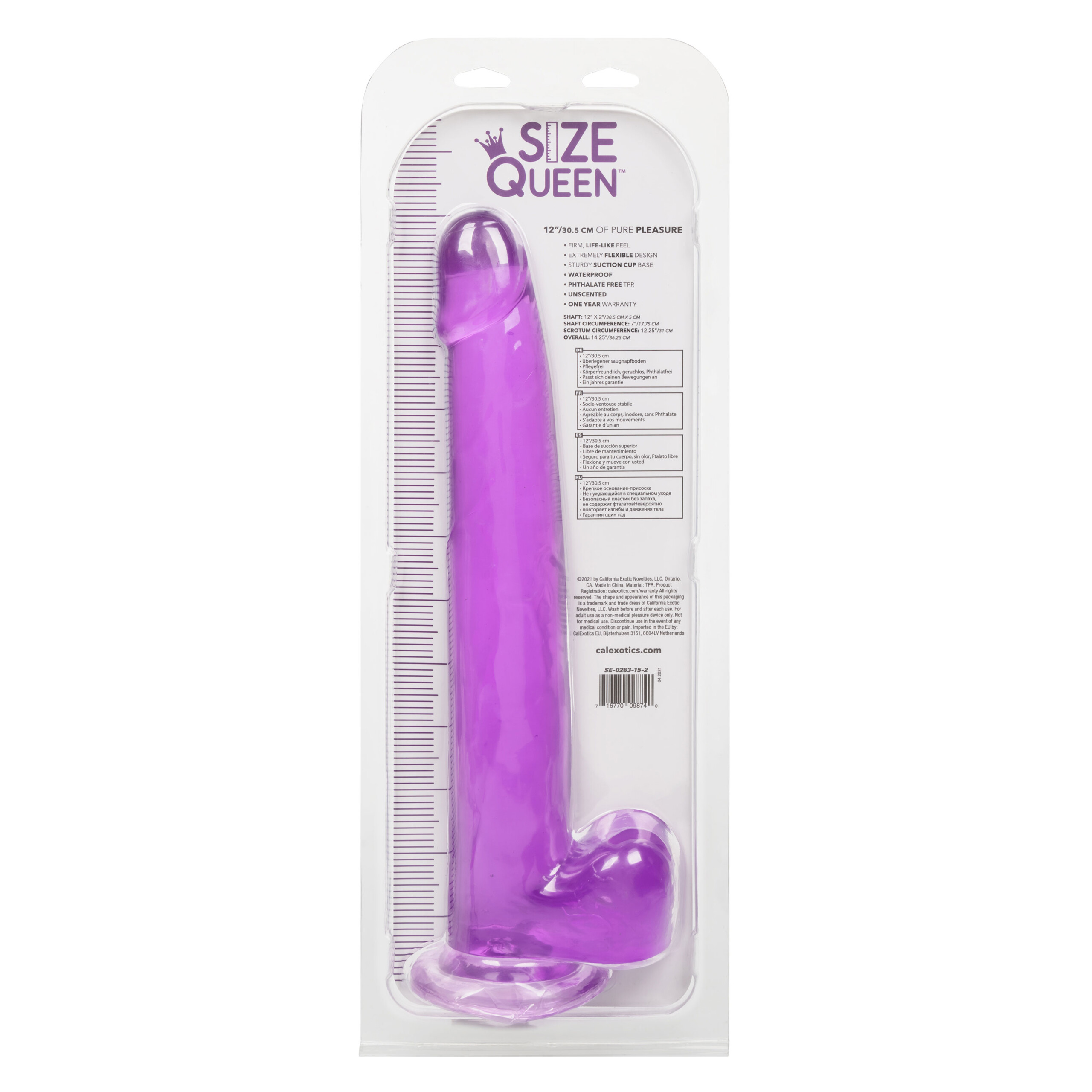 size queen 12 inch/30.5 cm purple