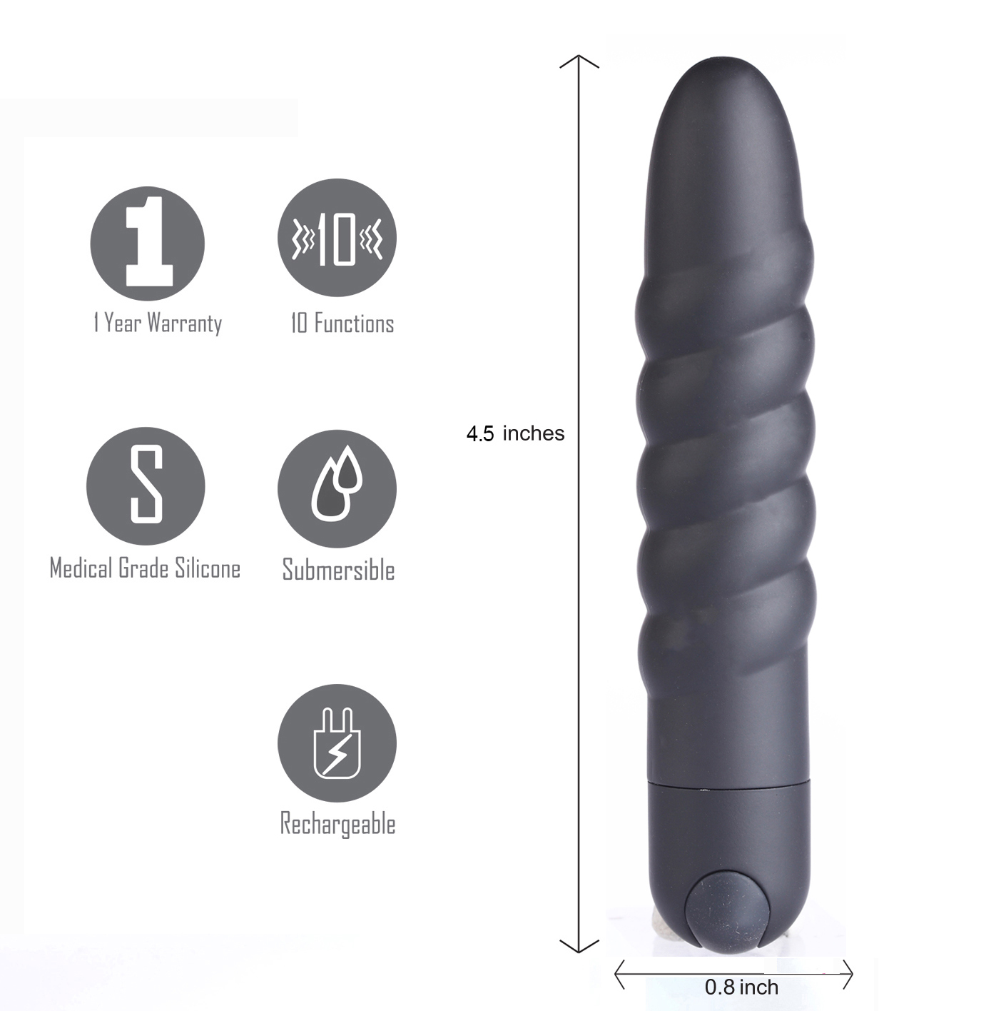 lola 10 function vibrating twisty bullet black