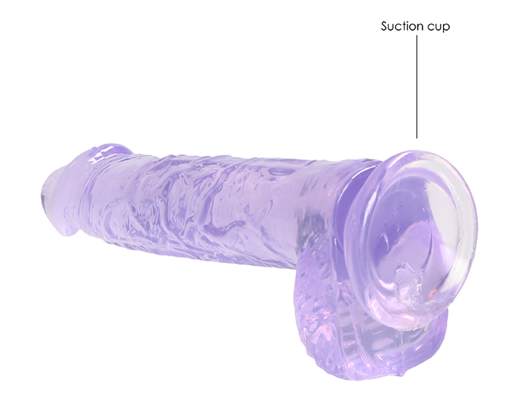 6 inch realistic dildo with balls purple