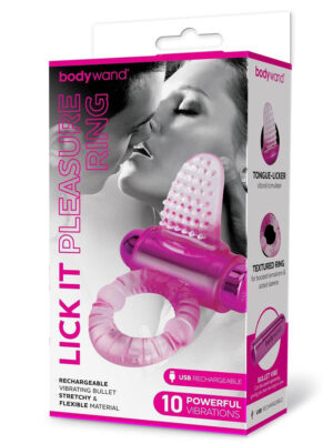bodywand rechargeable lick it pleasure ring pink