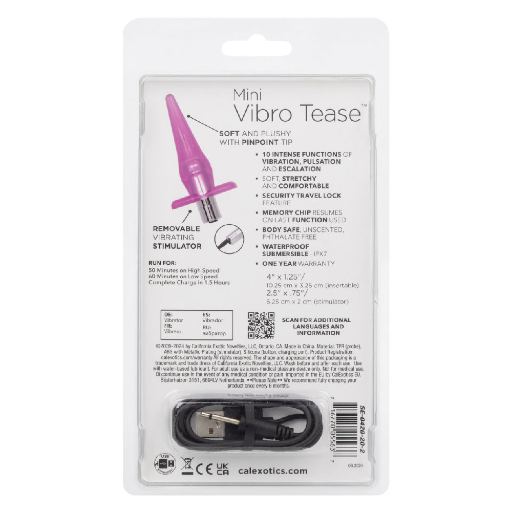 mini vibro tease slender probe pink
