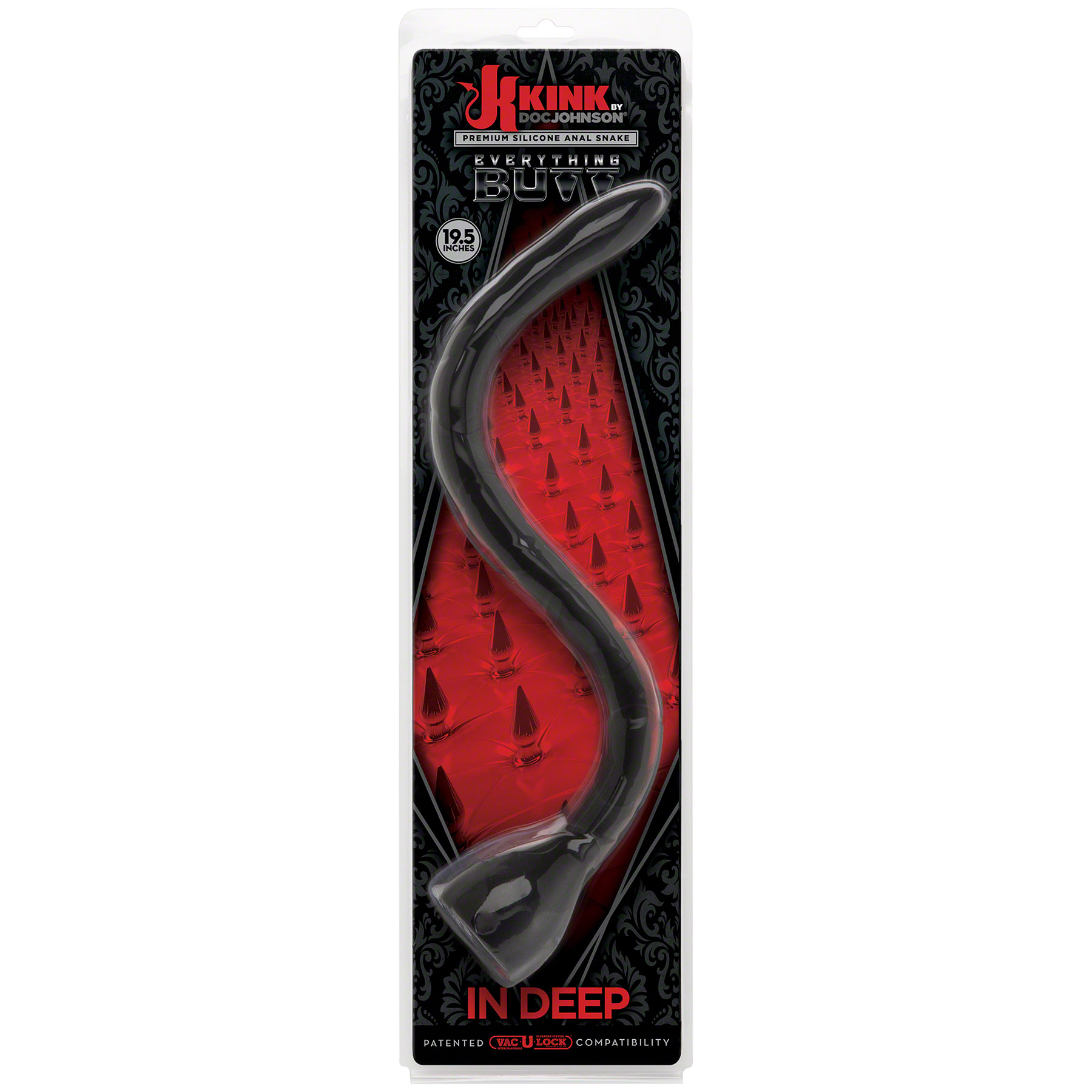 in deep silicone anal snake black