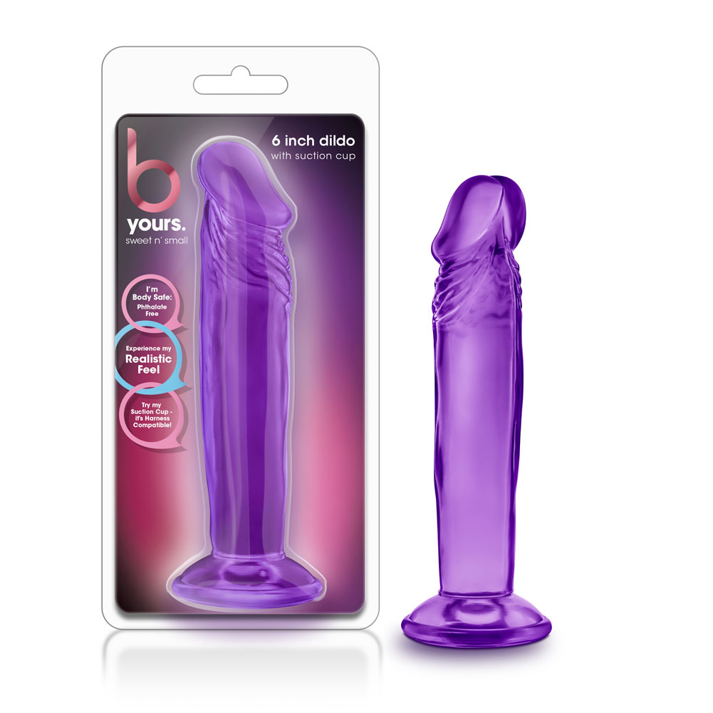 b yours sweet n' small 6 inch dildo with suction cup purple