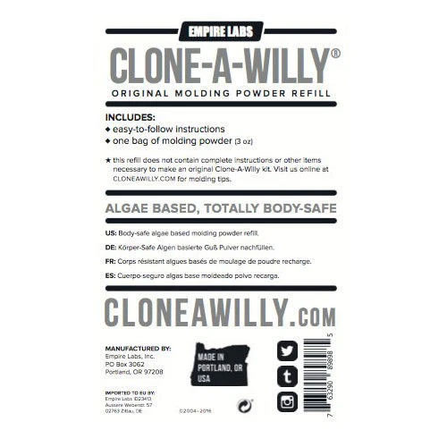 clone a willy molding powder refill 3.3 oz. clone a willy molding powder refill 3.3 oz.